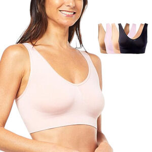 Rhonda Shear Women's 4pk Seamless Ahh Bra Black/Suntan/Warm Beige/Pink -